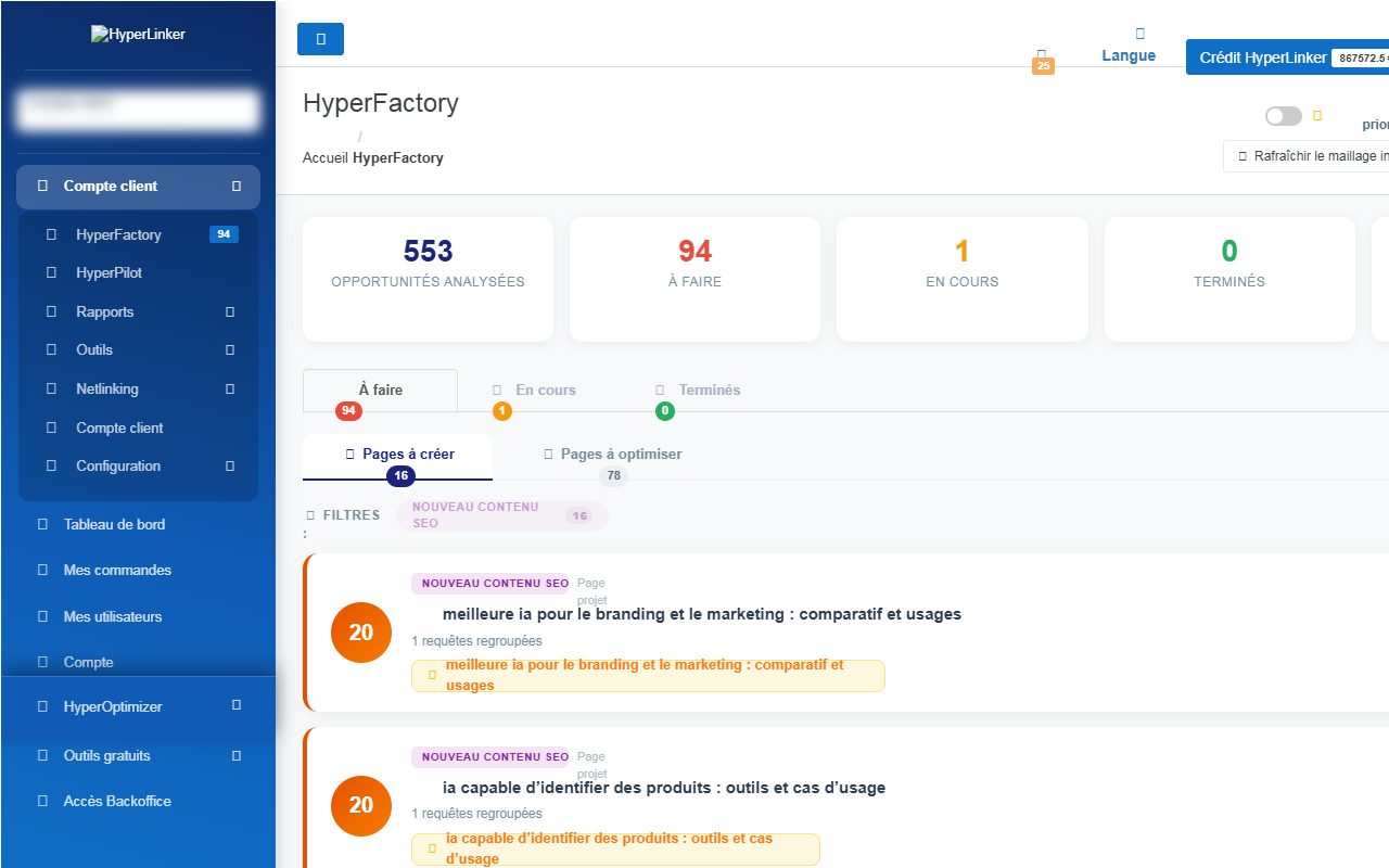 Pilotage multi-projets HyperLinker